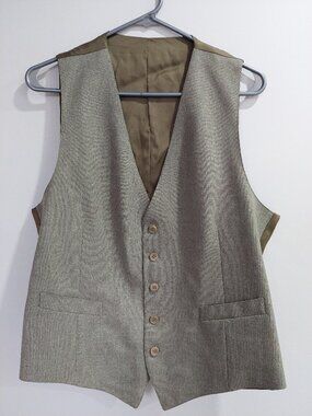 Vintage  British heritage Jaeger Formal Waistcoat Size 42R Brown Made In Italy